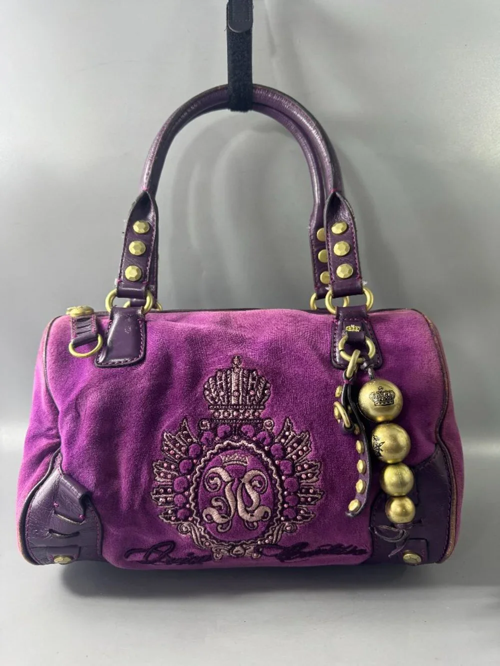 Vintage Juicy Couture Y2K Purple Velvet Shoulder Bag